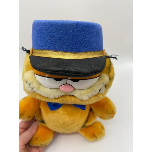 Rare 1981 Blue Hat Garfield Plush: Vintage Cartoon Cat Collectible from Dakin - Picture 2 of 9